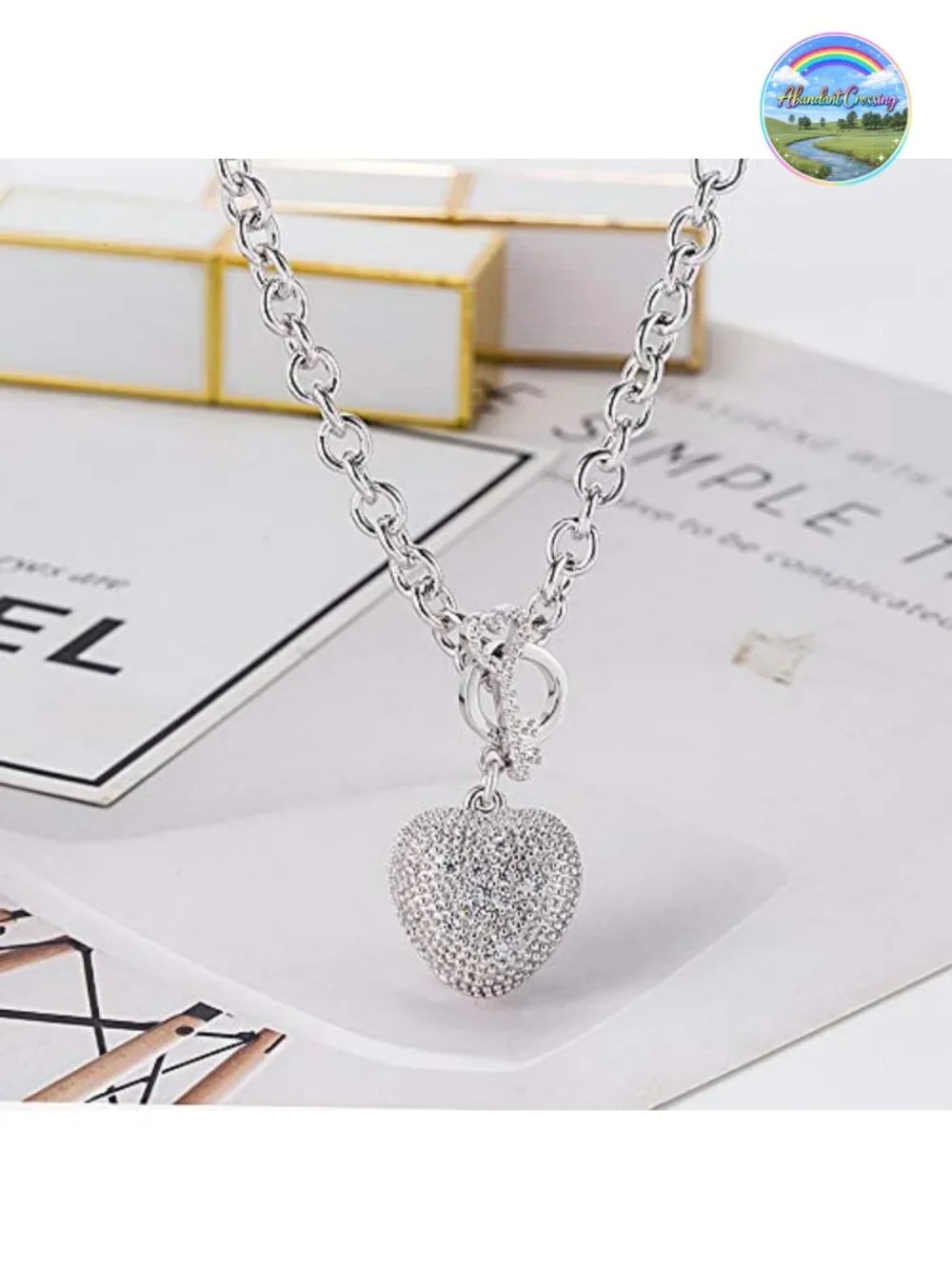 925 Sterling Silver Heart Pendant Necklace Franco Rolo Chain 18-19